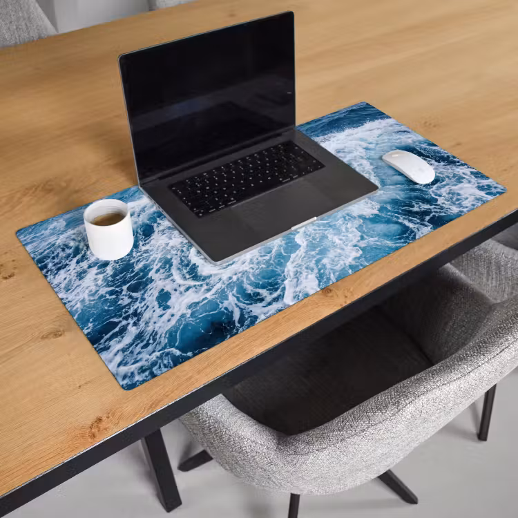 Bureau onderlegger - Golven - Oceaan - Blauw — 3