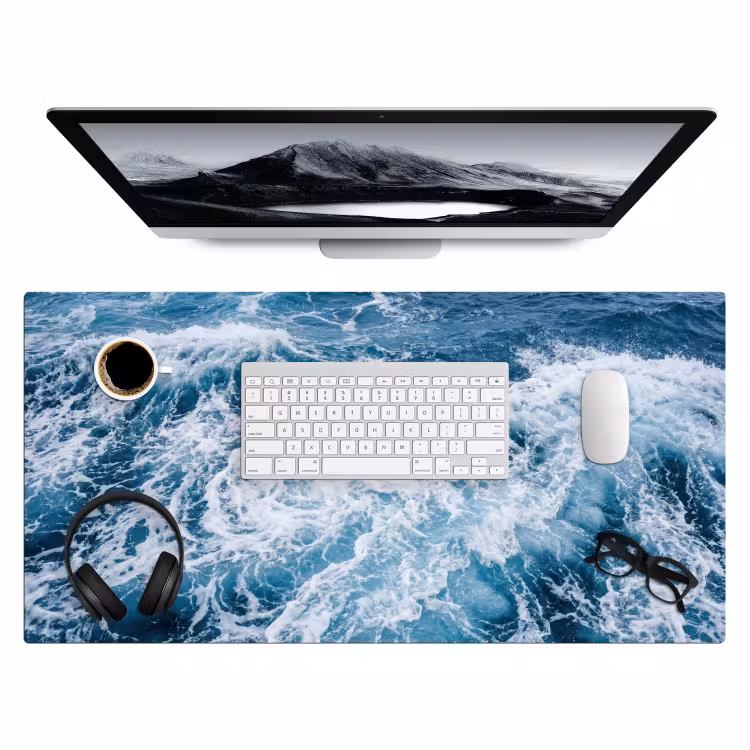 Bureau onderlegger - Golven - Oceaan - Blauw — 4