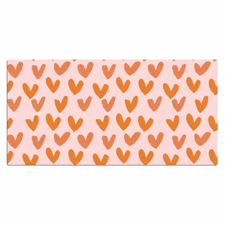 Bureau onderlegger - Hartjes - Getekend - Oranje — 2