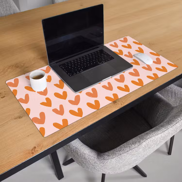 Bureau onderlegger - Hartjes - Getekend - Oranje — 3