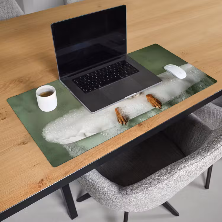 Bureau onderlegger - Hond - Bad - Champagne - Handdoek — 3