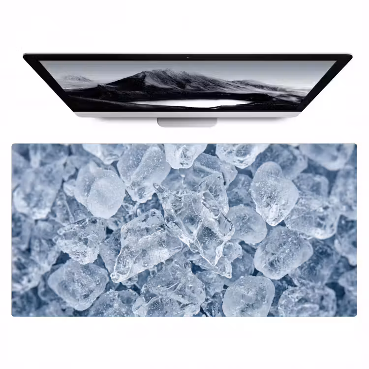 Bureau onderlegger - Ijsblokjes - Water - Blauw — 1