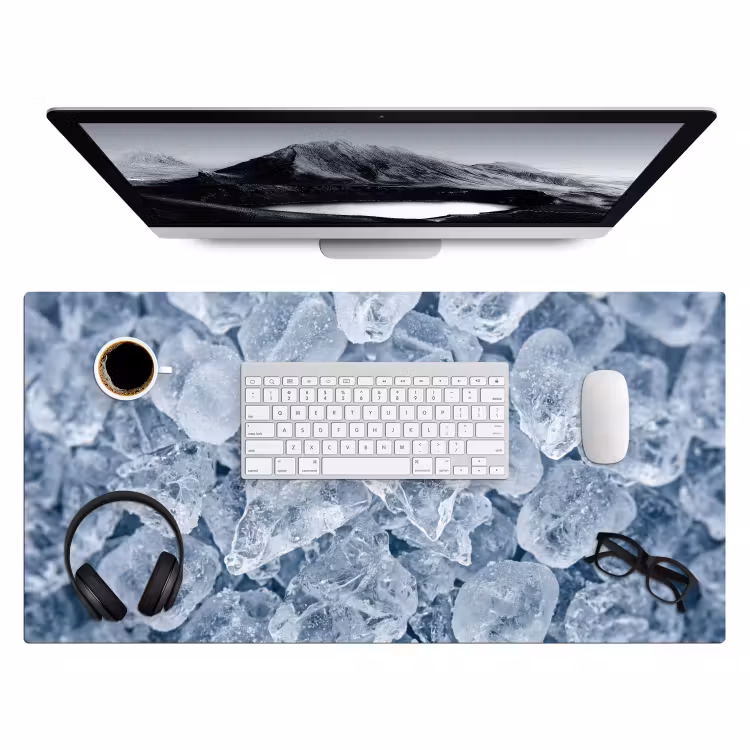 Bureau onderlegger - Ijsblokjes - Water - Blauw — 4