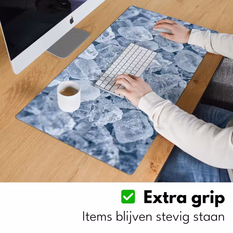 Bureau onderlegger - Ijsblokjes - Water - Blauw — 6