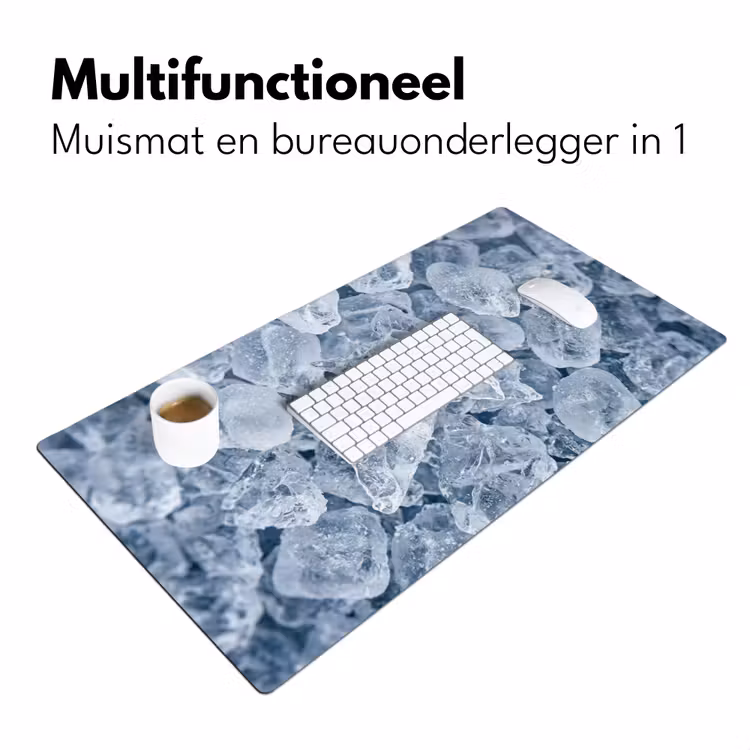Bureau onderlegger - Ijsblokjes - Water - Blauw — 7