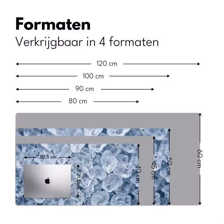 Bureau onderlegger - Ijsblokjes - Water - Blauw — 8