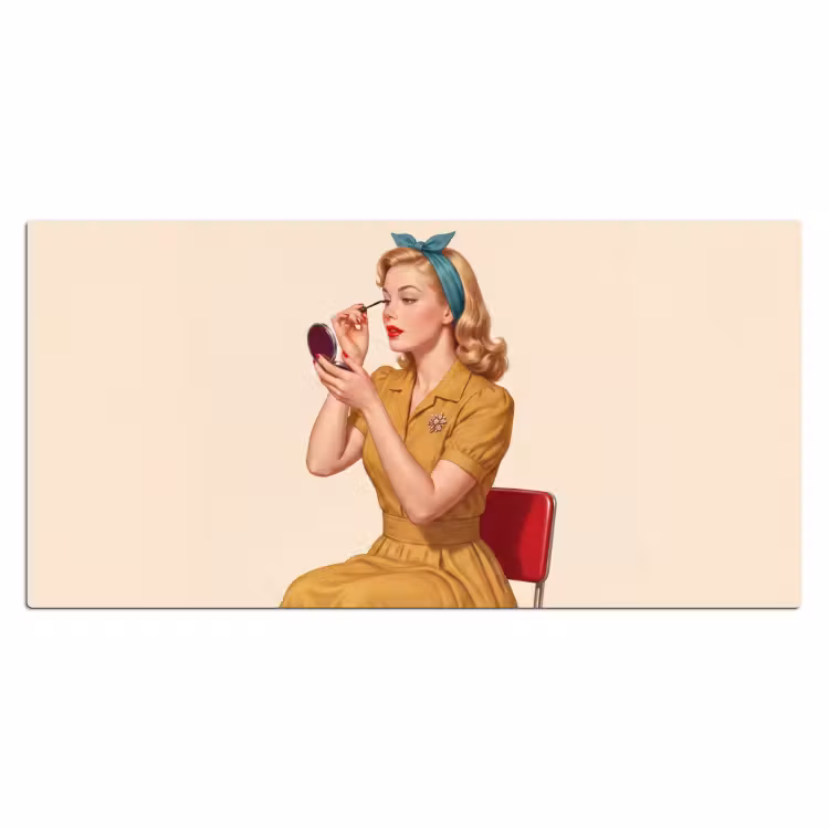Bureau onderlegger - Illustratie - Mascara - Vrouw - Geel — 2