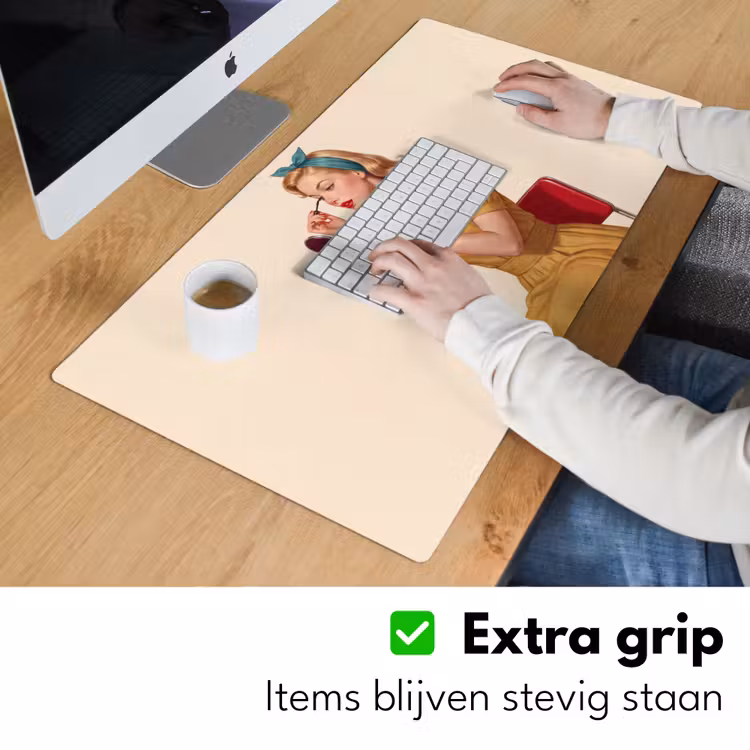 Bureau onderlegger - Illustratie - Mascara - Vrouw - Geel — 6
