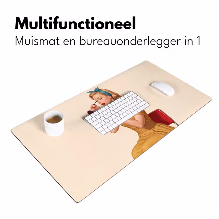Bureau onderlegger - Illustratie - Mascara - Vrouw - Geel — 7