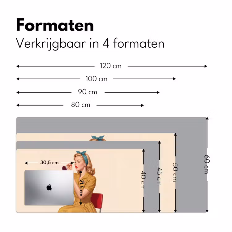 Bureau onderlegger - Illustratie - Mascara - Vrouw - Geel — 8