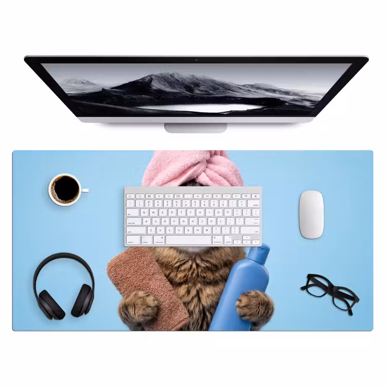 Bureau onderlegger - Kat - Handdoek - Washand - Zeep — 4