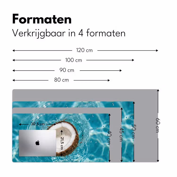 Bureau onderlegger - Kokosnoot - Water - Wit — 8