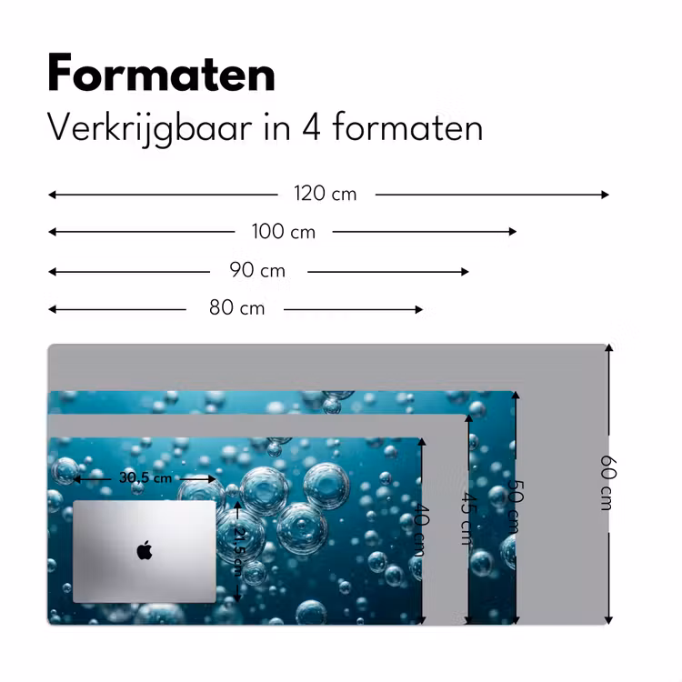Bureau onderlegger - Luchtbellen - Dynamisch - Blauw — 8