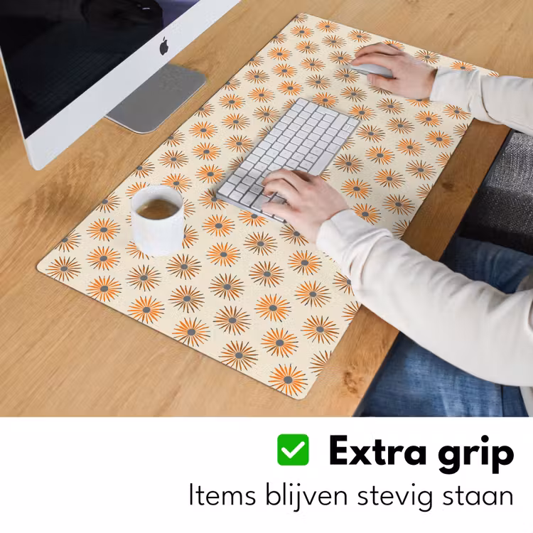 Bureau onderlegger - Madelief - Patroon - Oranje — 6