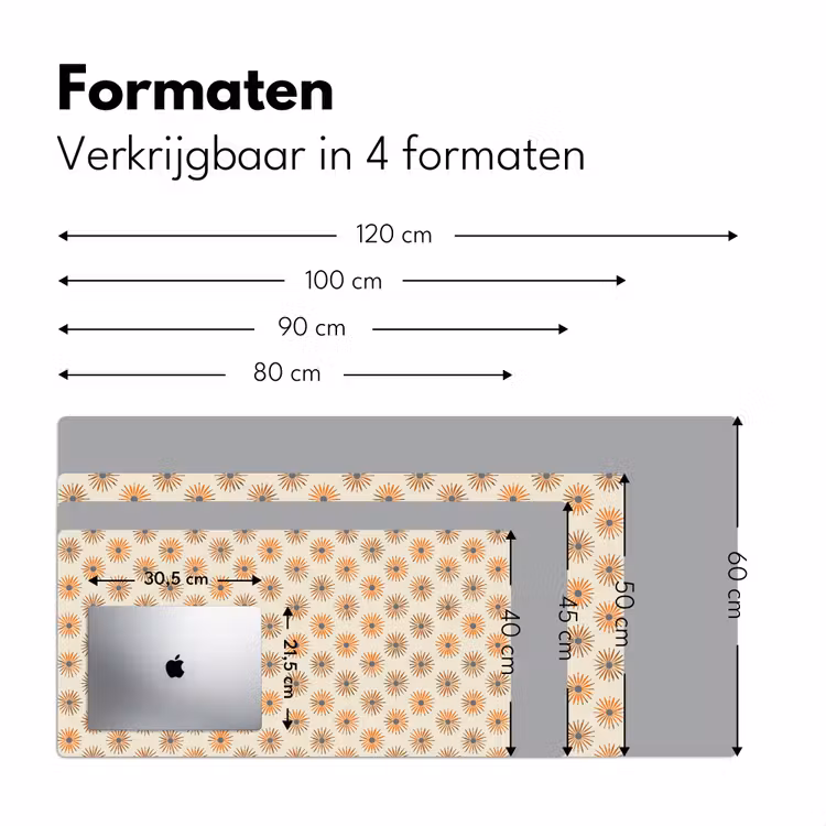 Bureau onderlegger - Madelief - Patroon - Oranje — 8