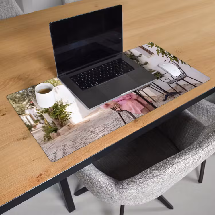 Bureau onderlegger - Ochtendjas - Krulspelden - Roze — 3