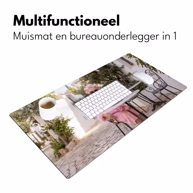 Bureau onderlegger - Ochtendjas - Krulspelden - Roze — 7