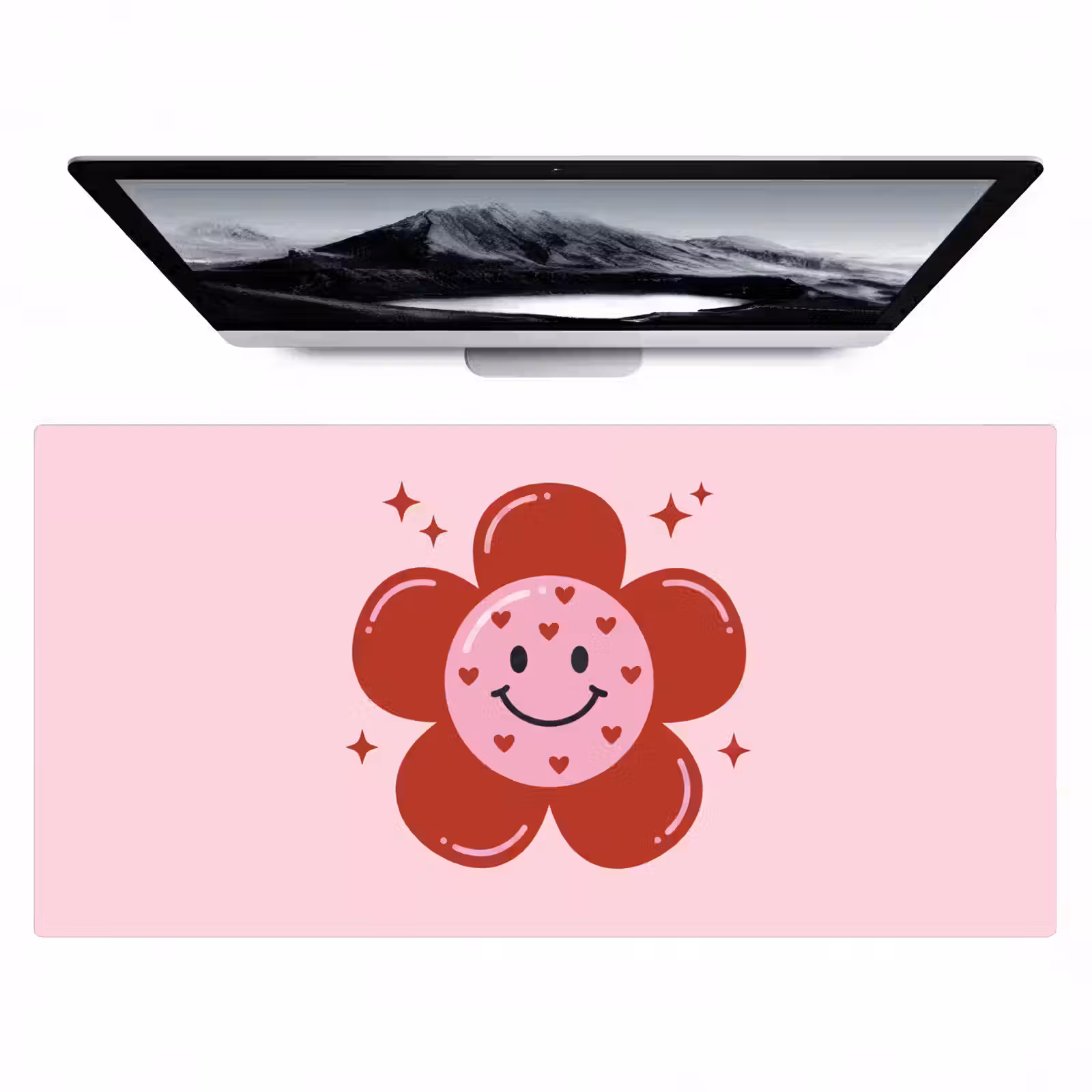 Bureau onderlegger - Bloem - Roze - Hartjes — 1