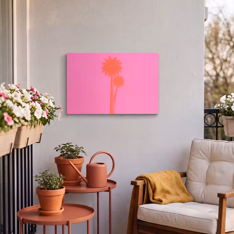 Buiten canvas - Palmbomen - Modern - Roze — 4