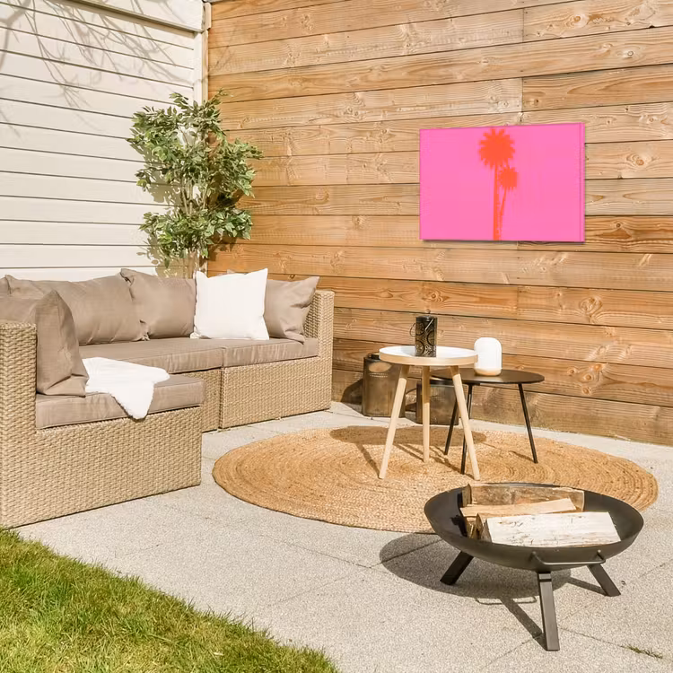 Buiten canvas - Palmbomen - Modern - Roze — 5