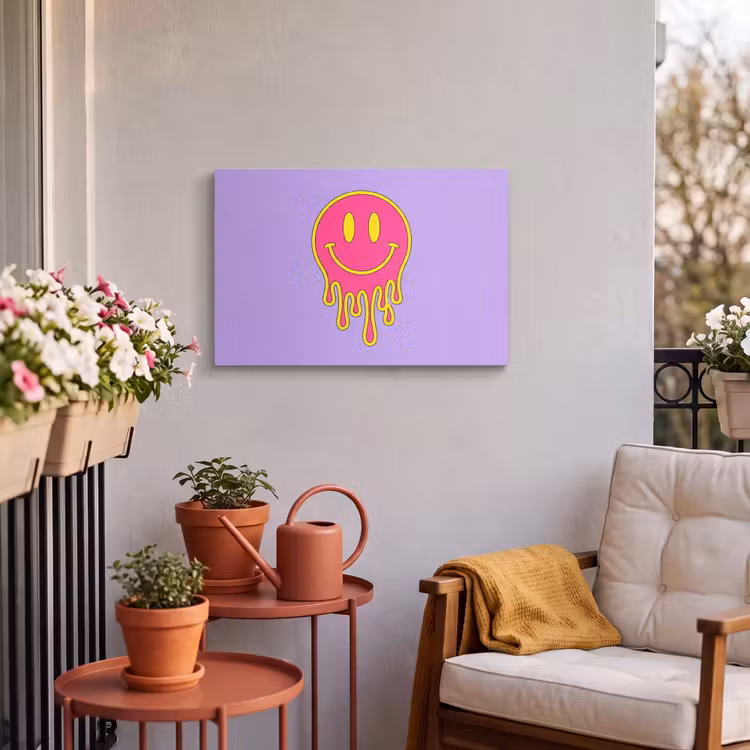 Buiten canvas - Smiley - Drip - Neon — 4