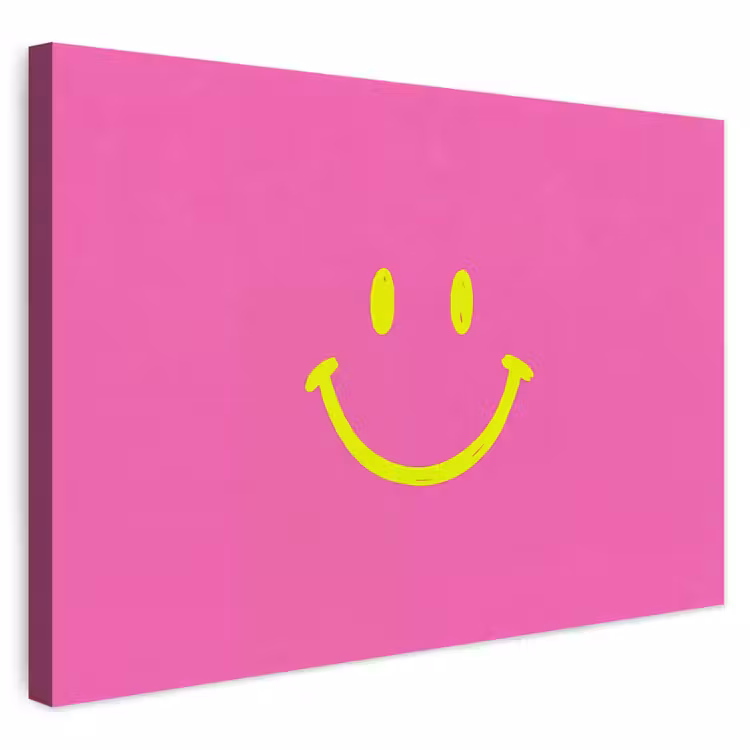 Buiten canvas - Smiley - Vrolijk - Roze — 1