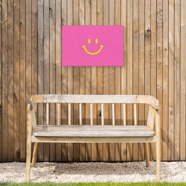 Buiten canvas - Smiley - Vrolijk - Roze — 3