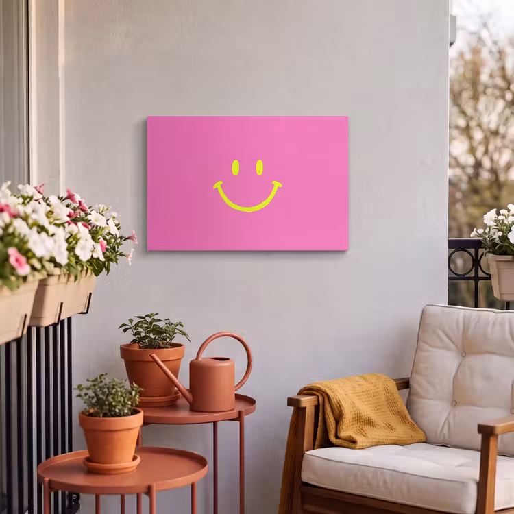Buiten canvas - Smiley - Vrolijk - Roze — 4