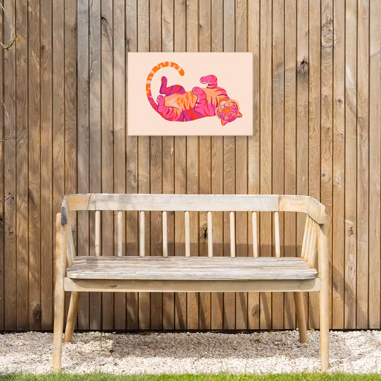 Buiten canvas - Tijger - Roze - Oranje — 3