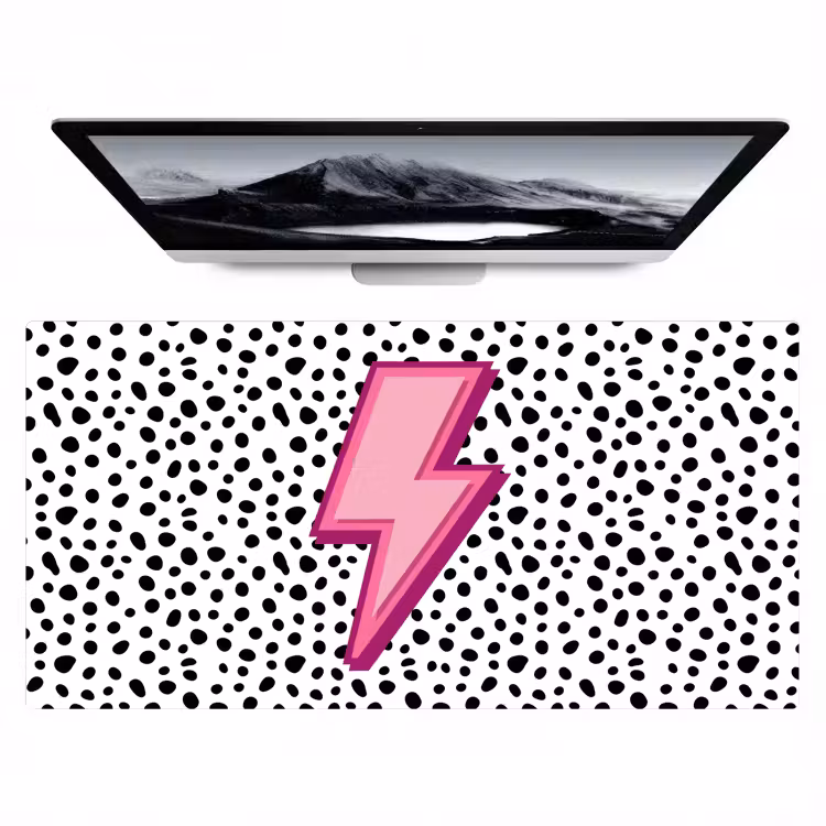 Bureau onderlegger - Bliksem - Roze - Stippen — 1