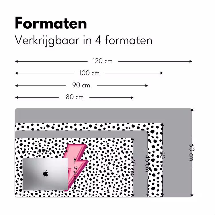 Bureau onderlegger - Bliksem - Roze - Stippen — 8