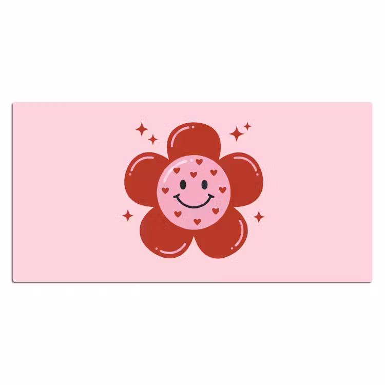 Bureau onderlegger - Bloem - Roze - Hartjes — 2