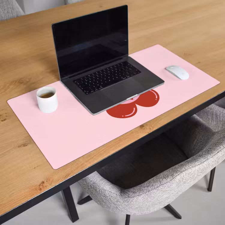 Bureau onderlegger - Bloem - Roze - Hartjes — 3