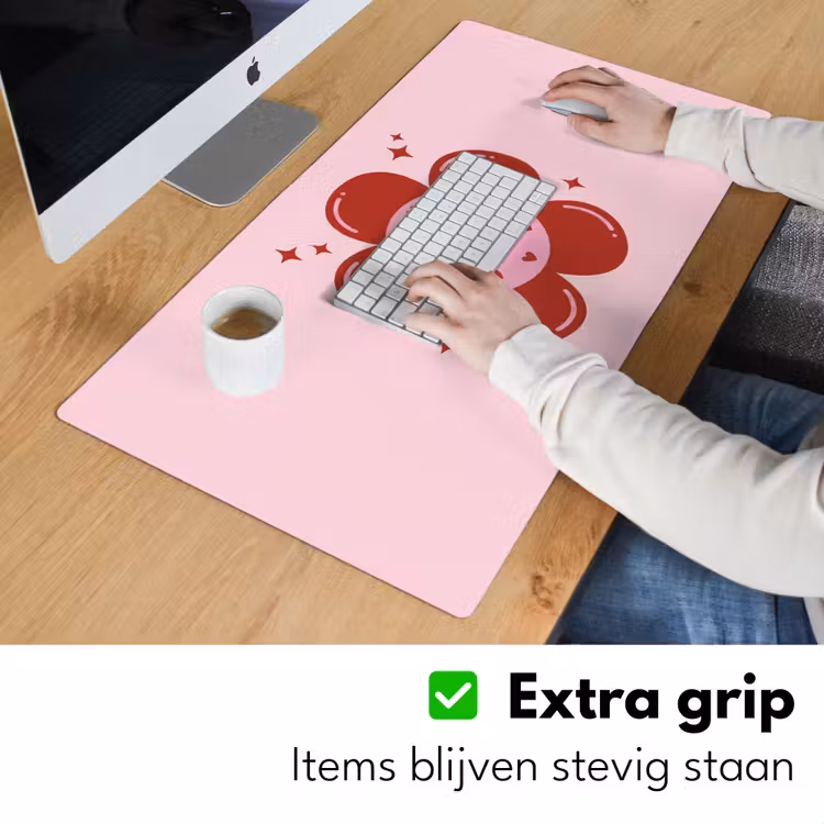 Bureau onderlegger - Bloem - Roze - Hartjes — 6