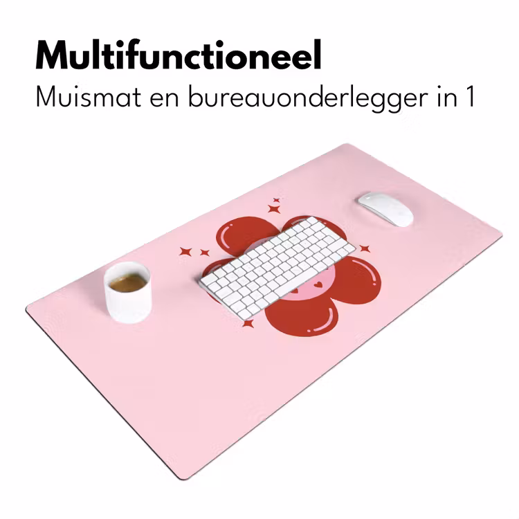 Bureau onderlegger - Bloem - Roze - Hartjes — 7