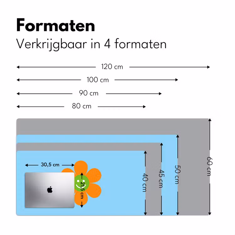 Bureau onderlegger - Bloem - Smiley - Kleurrijk — 8