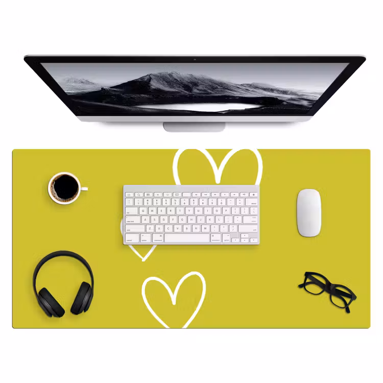 Bureau onderlegger - Groen - Hartjes - Wit — 4