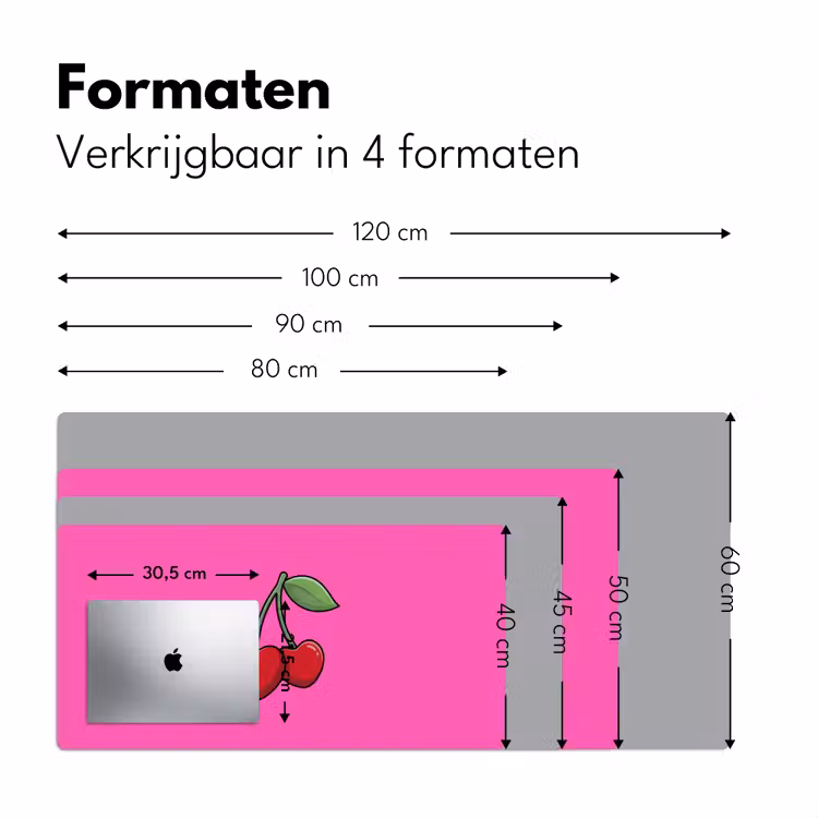 Bureau onderlegger - Kers - Roze - Fruit — 8