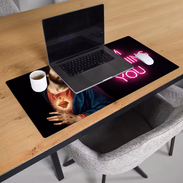 Bureau onderlegger - Man - Tekst - Neon — 3