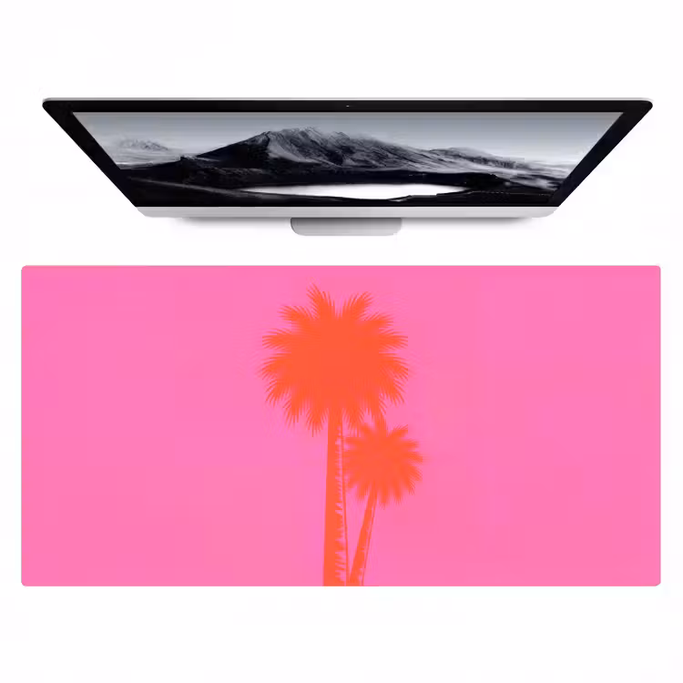 Bureau onderlegger - Palmbomen - Modern - Roze — 1