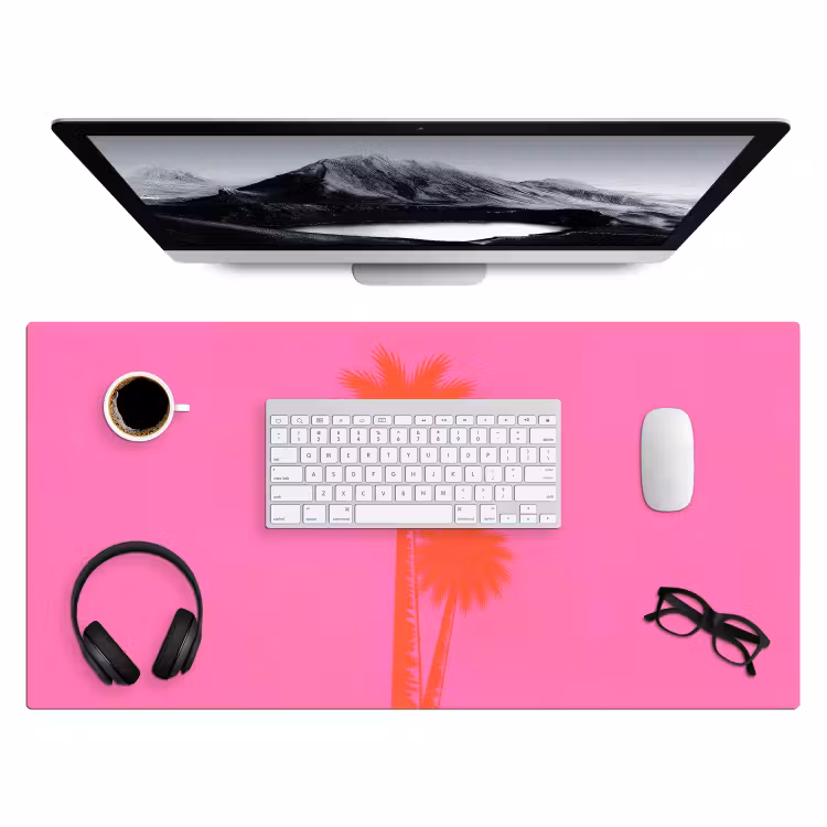 Bureau onderlegger - Palmbomen - Modern - Roze — 4