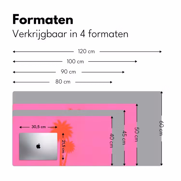 Bureau onderlegger - Palmbomen - Modern - Roze — 8