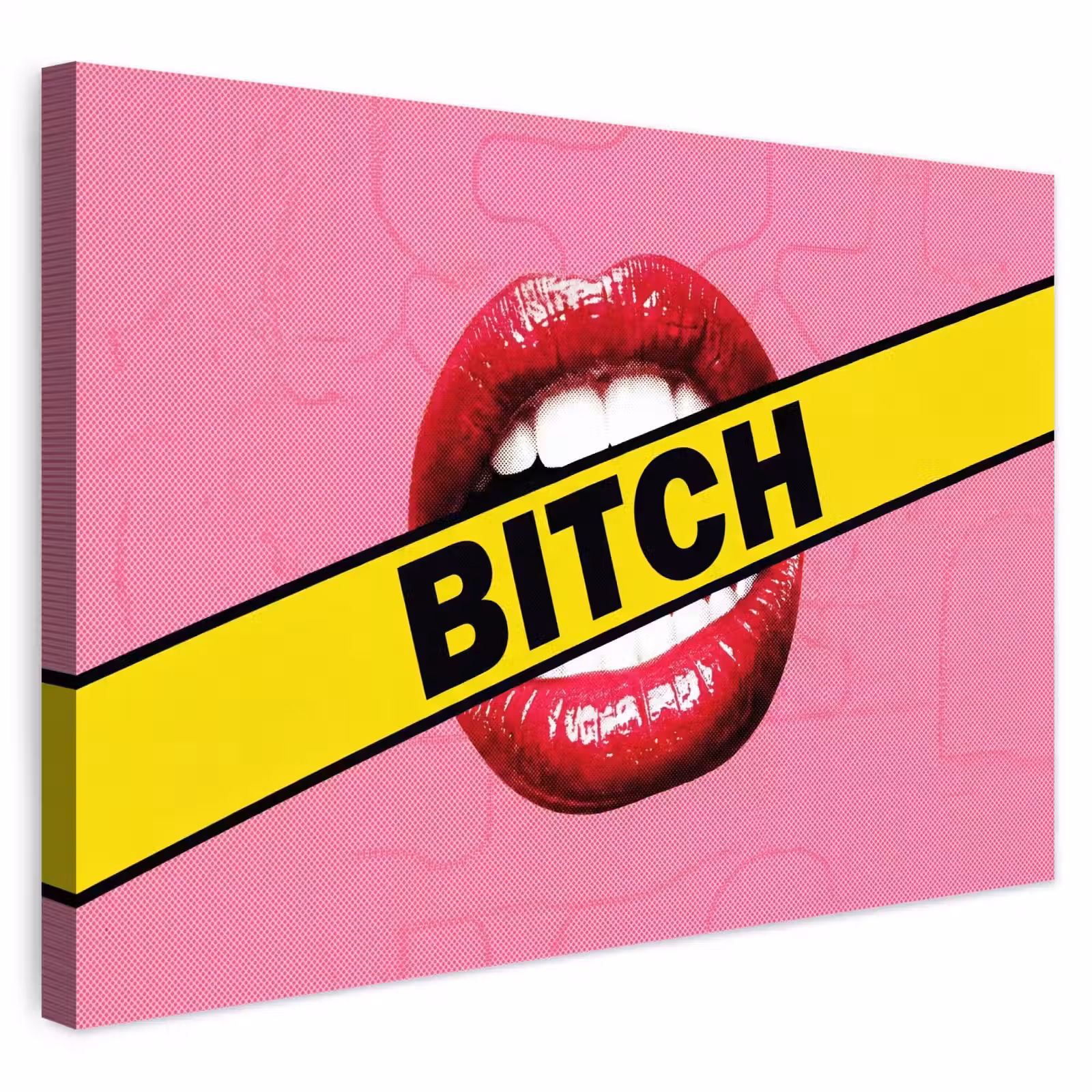 Buiten canvas - Lippen - Tekst - Kleurrijk — 1