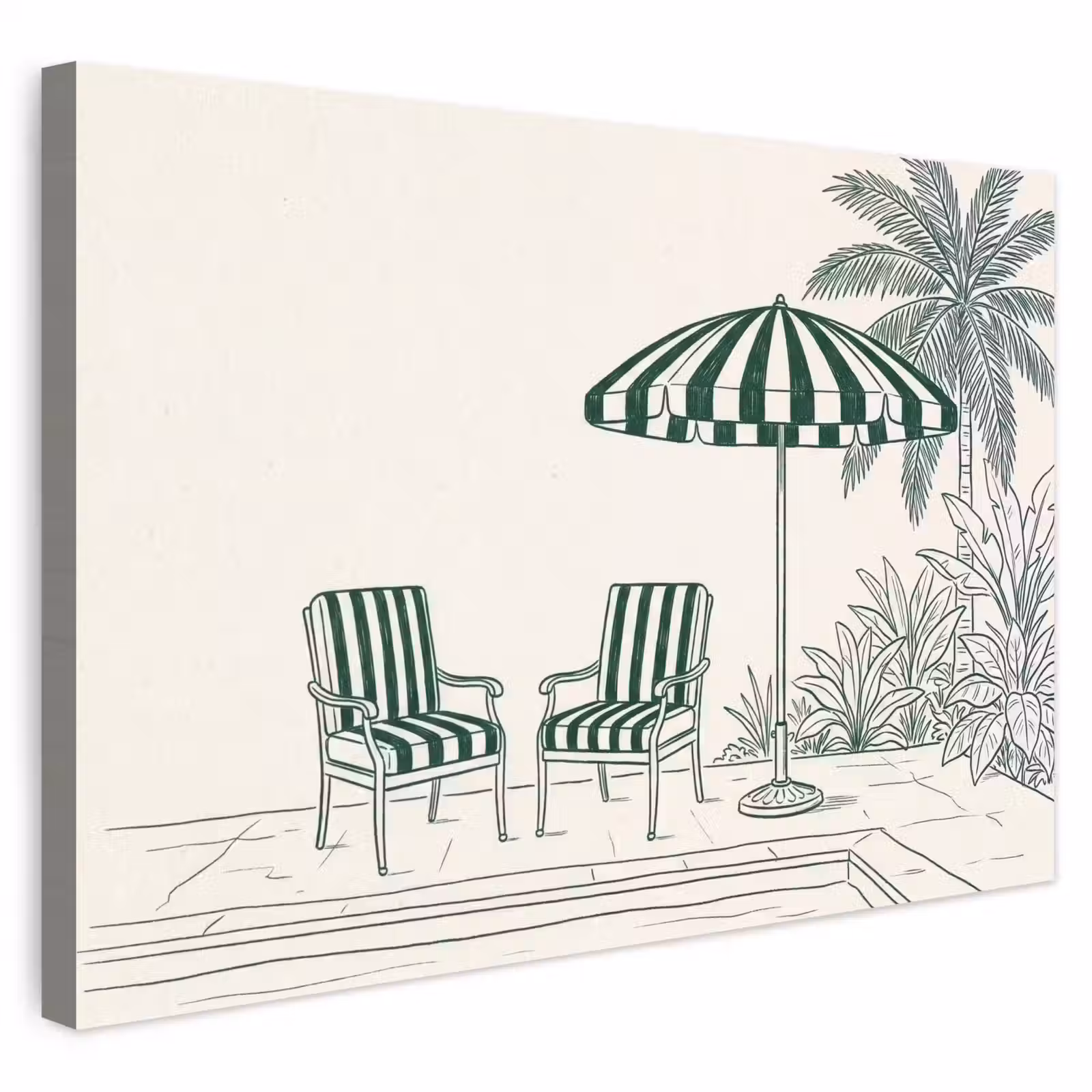 Buiten canvas - Terras - Illustratie - Groen — 1