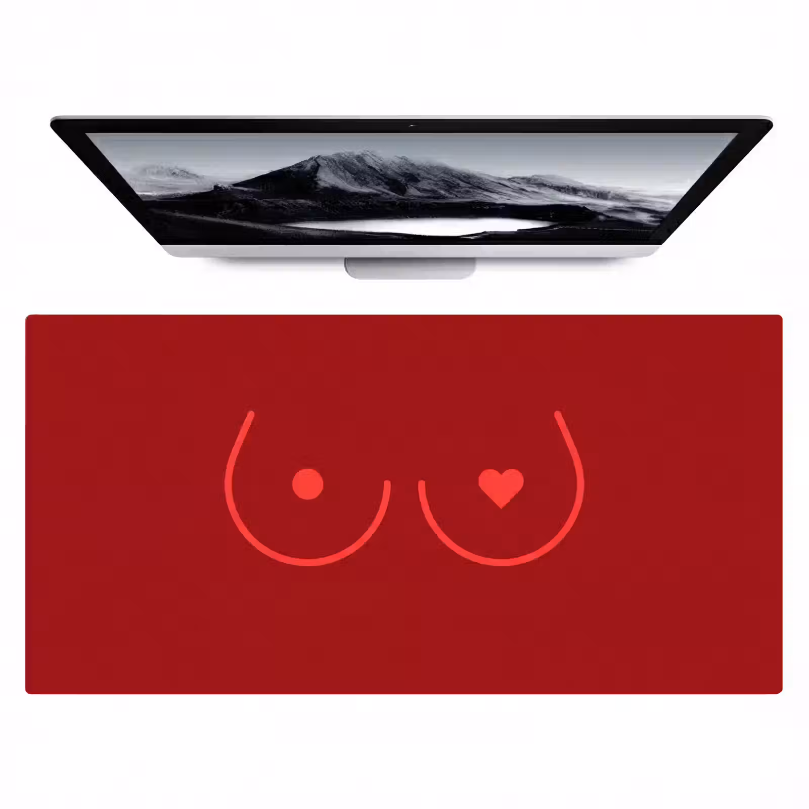 Bureau onderlegger - Minimalistisch - Lijnillustratie - Rood — 1