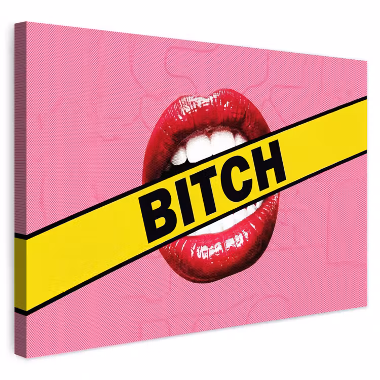Buiten canvas - Lippen - Tekst - Kleurrijk — 1