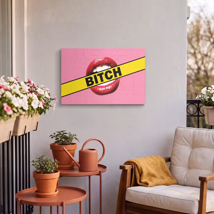 Buiten canvas - Lippen - Tekst - Kleurrijk — 4