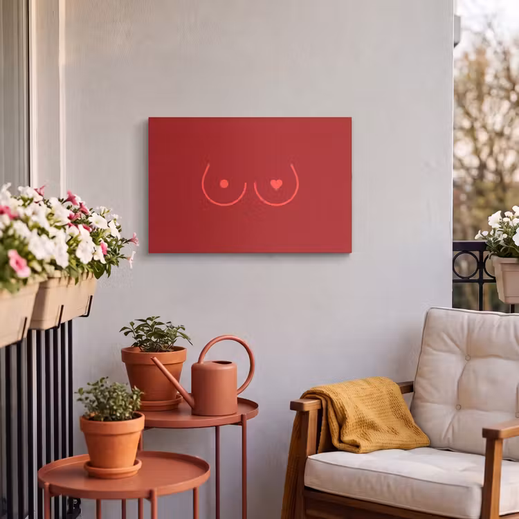 Buiten canvas - Minimalistisch - Lijnillustratie - Rood — 4