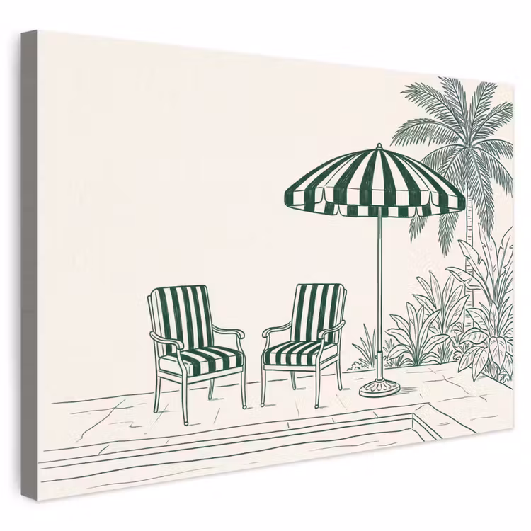 Buiten canvas - Terras - Illustratie - Groen — 1