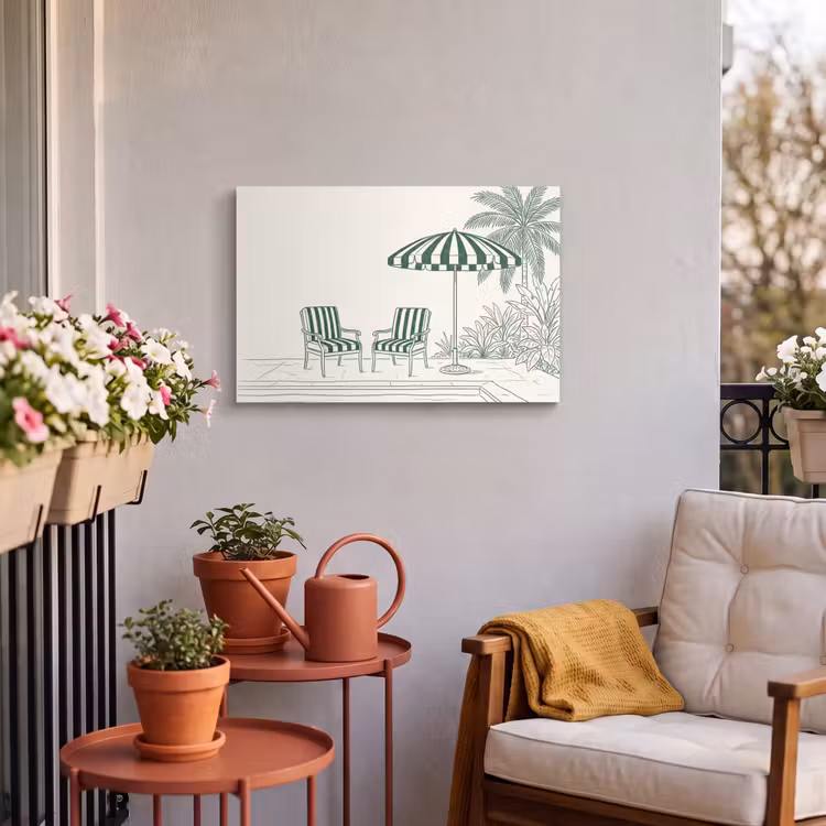 Buiten canvas - Terras - Illustratie - Groen — 4